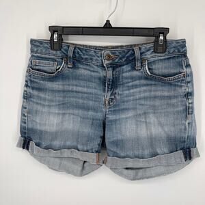 Tommy Hilfiger Faded Shorts Womens Sz 2 Light Wash Cuffed Soft Blue Denim Jean